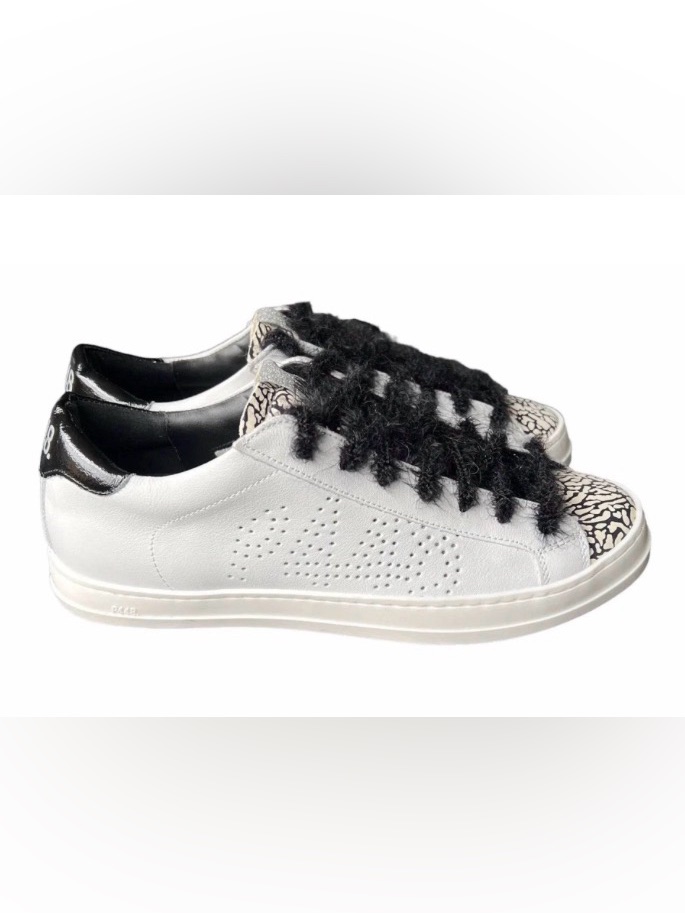 P448 Sz Eu37 John Leather Sneakers In “Cement”/Off-White (Excellent Preworn)